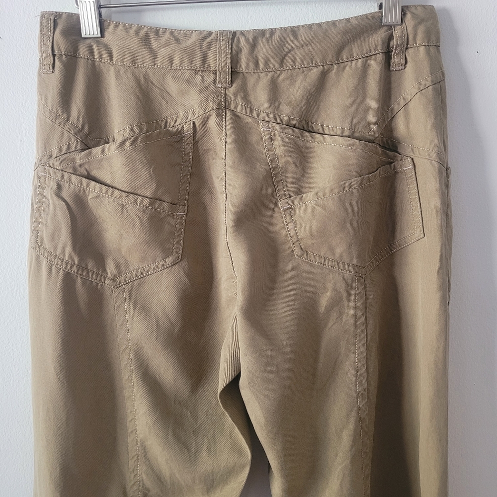 Athleta Women Tencel Pant Wide Leg Tan 4 Tall 34.5" Inseam Lightweight Relaxed - Picture 7 of 13